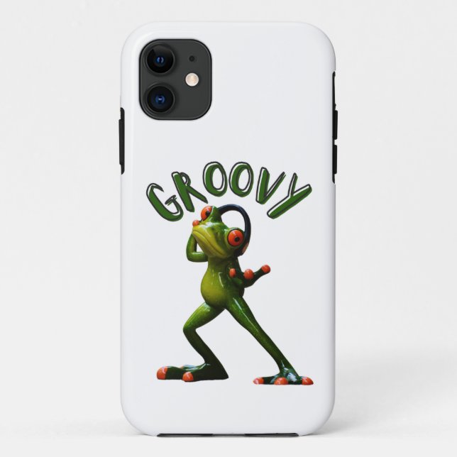Capa Para iPhone 11 Groovy Green Sapo (Verso)