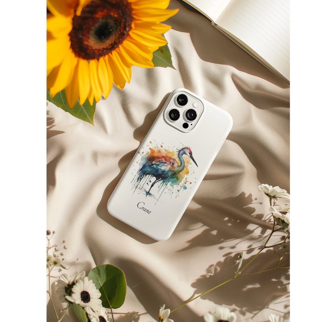 Capa Para iPhone 11 Grua Graciosa: Arte com Aquarela, personalizada (Criador carregado)