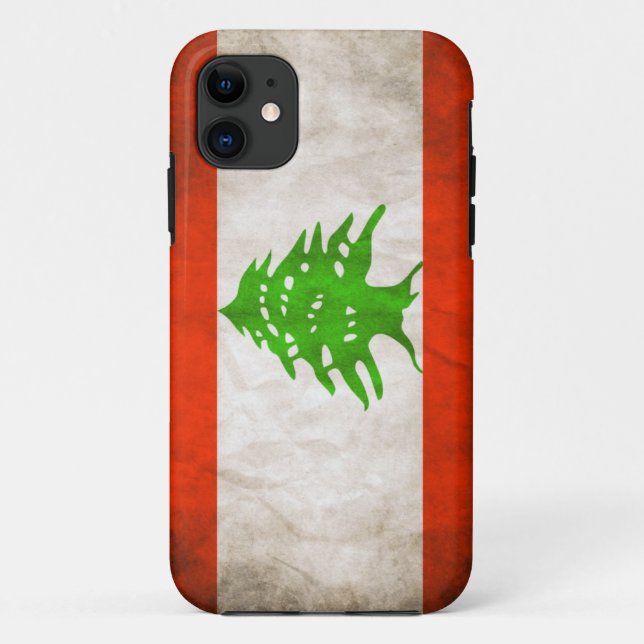 Capa Para iPhone 11 Grungy Lebanon Flag (Verso)