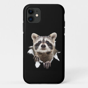 Capa Para iPhone 11 Guaxinim Rasgado Para Amante de Guaxinim, Pai de G
