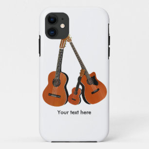 Capa Para iPhone 11 Guitarra Acústica Ukulele e Baixo Acústico