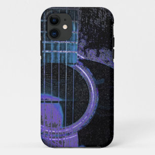 Capa Para iPhone 11 Guitarra azul, roxa, preta no cobrir do telemóvel