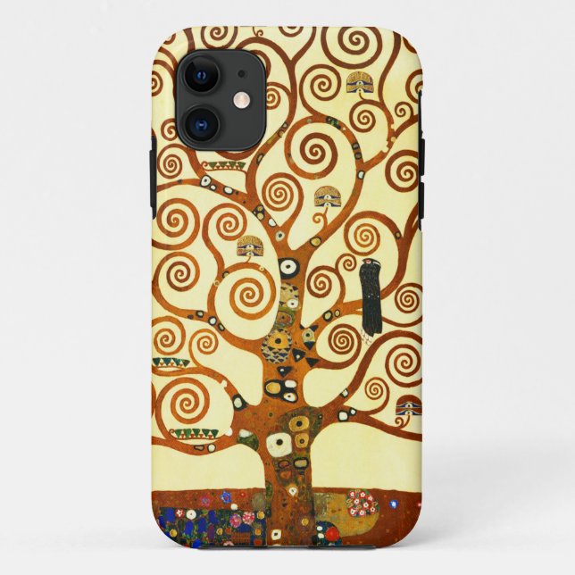 Capa Para iPhone 11 Gustav Klimt A Árvore da Vida Arte Refinada (Verso)