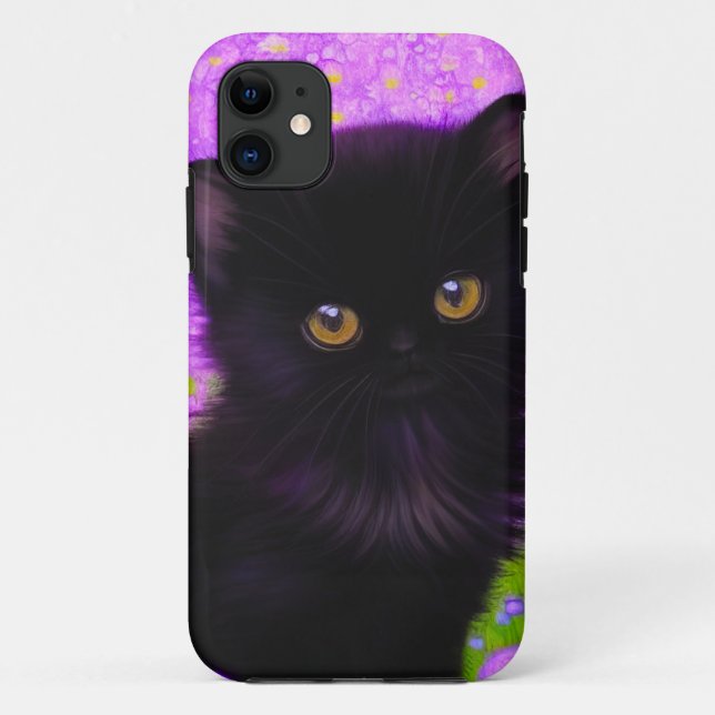 Capa Para iPhone 11 Gustav Klimt Cat (Verso)