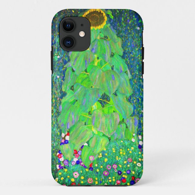 Capa Para iPhone 11 Gustav Klimt Sunflower (Verso)