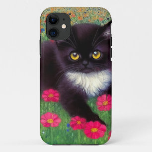 Capa Para iPhone 11 Gustav Klimt Tuxedo Cat