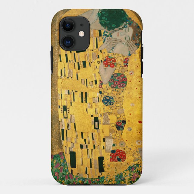 Capa Para iPhone 11 Gustavo Klimt o beijo (Verso)