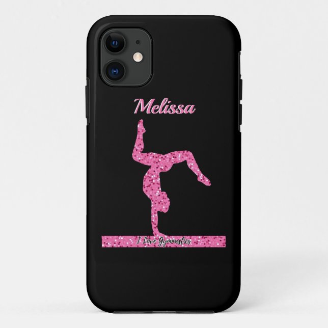 Capa Para iPhone 11 Gymnastics Girl Sparkle Beam Rosa (Verso)