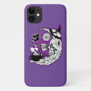 Capa Para iPhone 11 Halloween Crescent Moon Witold Skull