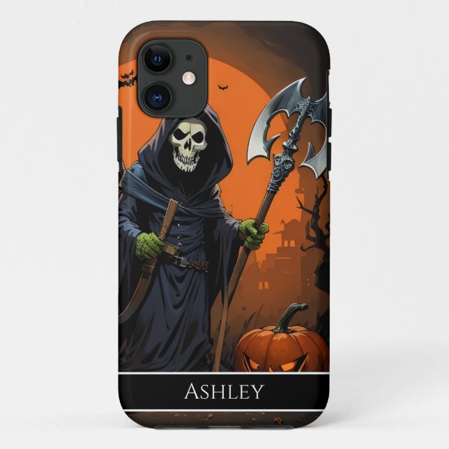 Capa Para iPhone 11 Halloween Grim Reaper Personalizado (Verso)