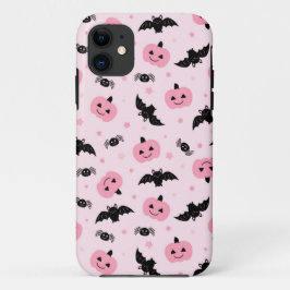 Capa Para iPhone 11 Halloween Pumpkins e Bat Pattern