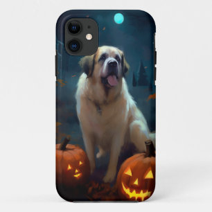 Capa Para iPhone 11 Halloween São Bernardo Com Abóboras Assustador