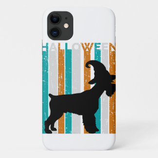 Capa Para iPhone 11 Halloween Schnauzer Silhouzer Cão | Laranja Legal