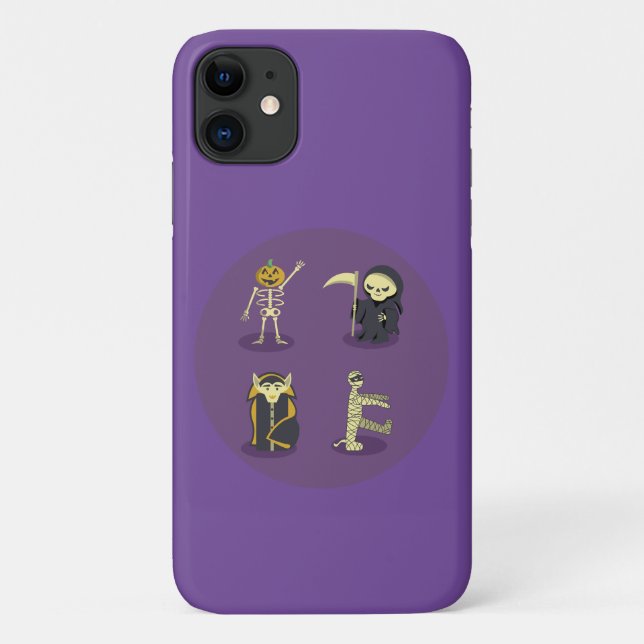 Capa Para iPhone 11 Halloween Skeleton Dracula Mummy Grim Reaper (Verso)