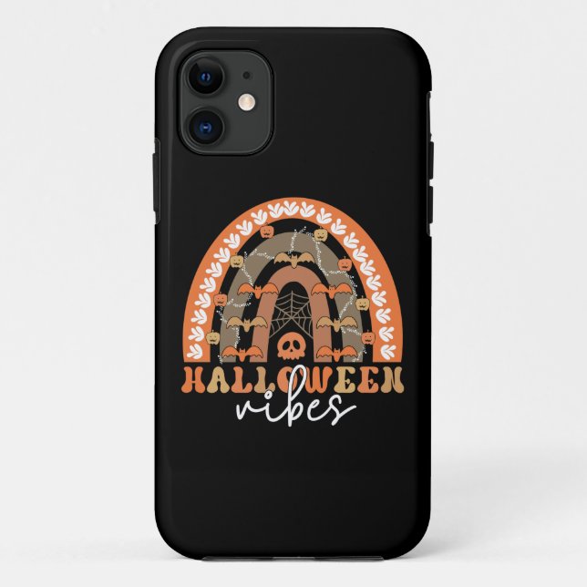 Capa Para iPhone 11 Halloween Vibes Boho Rainbow Fall Spooky (Verso)