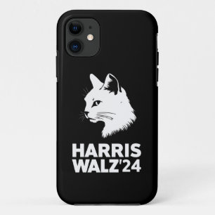 Capa Para iPhone 11 Harris Waltz Eleição 2024 Engraçado Gato Kamala Ti