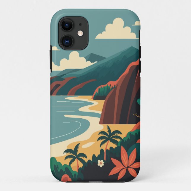 Capa Para iPhone 11 Hawai Seascape (Verso)
