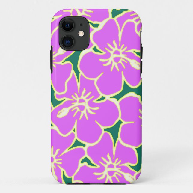 Capa Para iPhone 11 Hawaiian Hibiscus Luau Flores Tropicais (Verso)