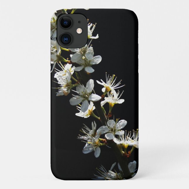Capa Para iPhone 11 Hawthorn Flowers iphcna (Verso)