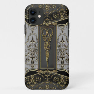 Capa Para iPhone 11 Hazlehurst completo Antiqued Scissors V