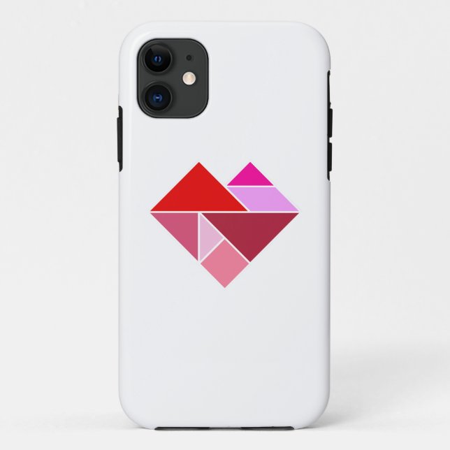 Capa Para iPhone 11 Heart Tangram (Verso)