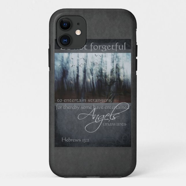 Capa Para iPhone 11 Hebraico 13:2 Cota Angel (Verso)