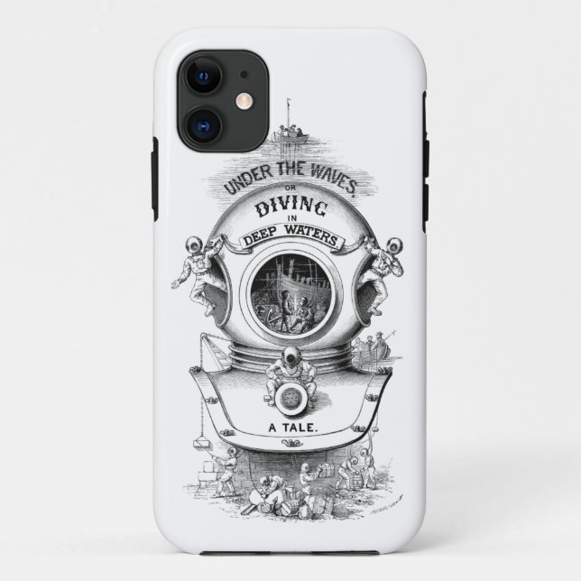 Capa Para iPhone 11 Hélice antiquado para mergulho náutico (Verso)