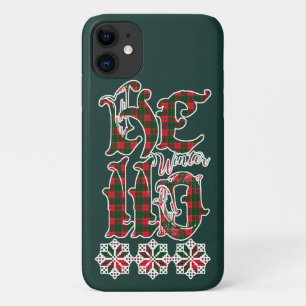 Capa Para iPhone 11 Hello Winter Holiday Lettering, Scotland Pattern