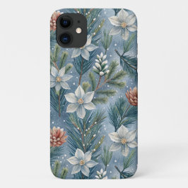 Capa Para iPhone 11 Hello Winter Pines & Flowers