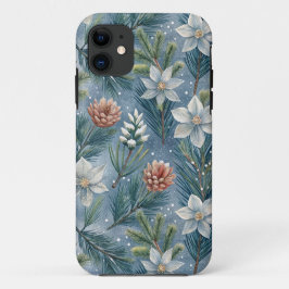 Capa Para iPhone 11 Hello Winter Pines & Flowers
