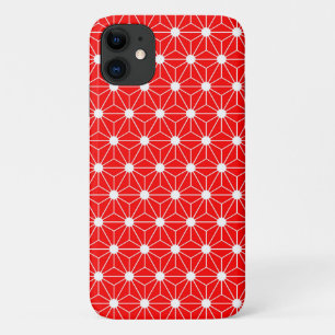 Capa Para iPhone 11 Hemp Leaf Asanoha japão padrão tradicional vermelh