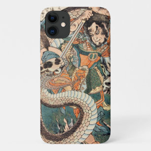 Capa Para iPhone 11 Herói Utagawa Kuniyoshi suikoden lutando cobra