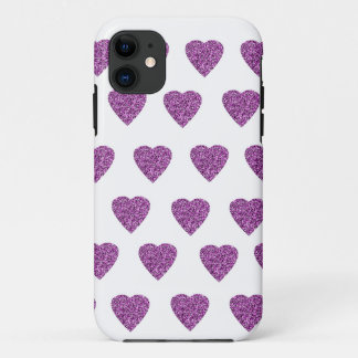 Capa Para iPhone 11 Herz Glitzer rosa rosa rosa