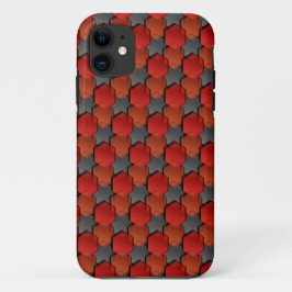 Capa Para iPhone 11 Hexágonos vermelhos sobrepostos e "estrela cinza"