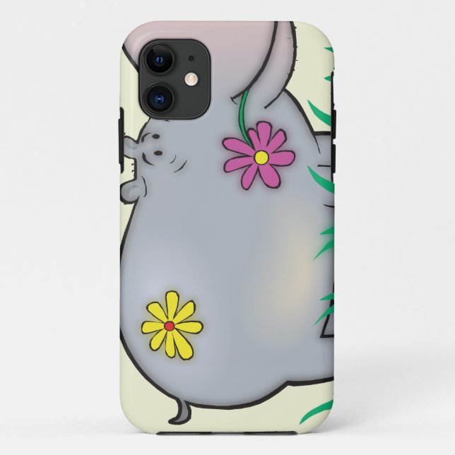 Capa Para iPhone 11 hipopótamo hippie fofo (Verso)
