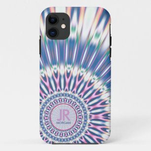 Capa Para iPhone 11 Hippie 'delica Funk Pink Blue Monograma