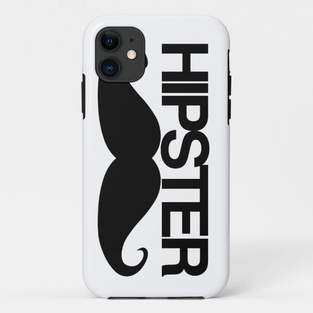 Capa Para iPhone 11 Hipster Stache (Verso)