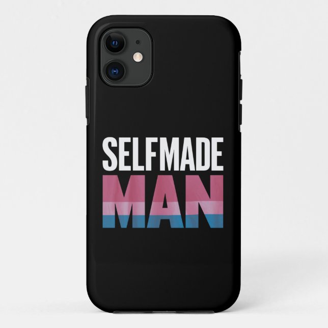 Capa Para iPhone 11 Homem Autodidacta Transgênero Bandeira do Orgulho  (Verso)