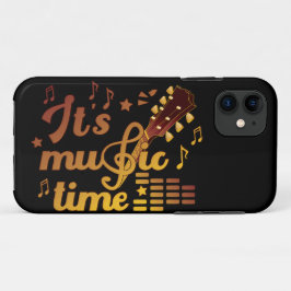 Capa Para iPhone 11 Hora da Música, Musical do Violão Dourado