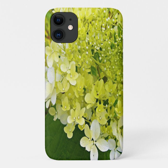 Capa Para iPhone 11 Hortênsia Limelight Verde Chartreuse Elegante (Verso)