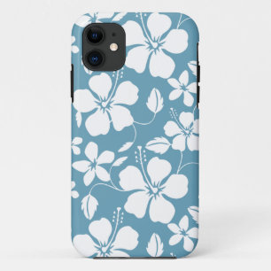 CAPA PARA iPhone 11 HULA HAWAIIANA (HIBISCUS) - AZUL