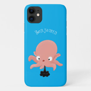 Capa Para iPhone 11 Humor animado de polvo de bebê rosa e bonito