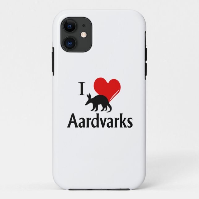 Capa Para iPhone 11 I Heart Aardvarks (Verso)
