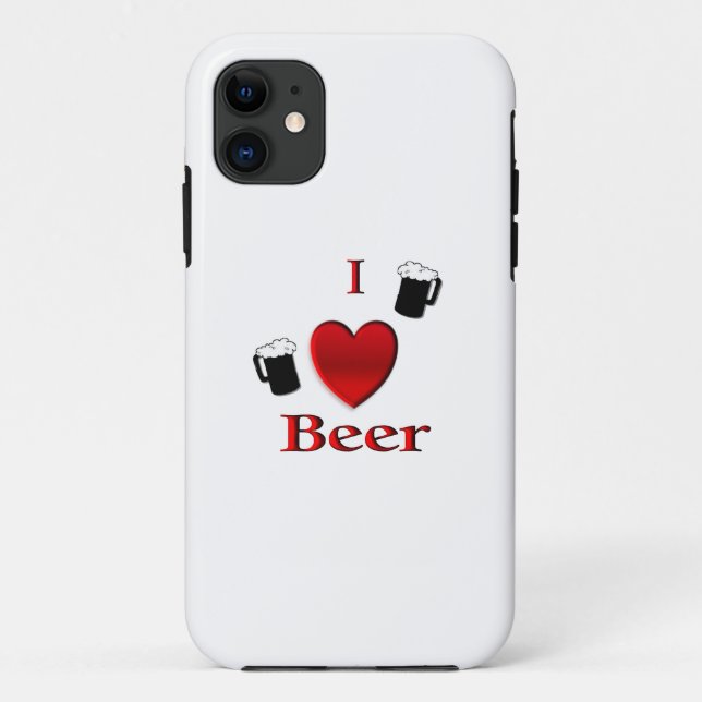 Capa Para iPhone 11 I Heart Beer Design (Verso)