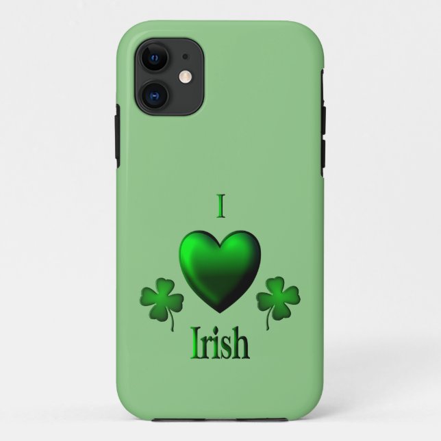 Capa Para iPhone 11 I Heart Irish Green (Verso)