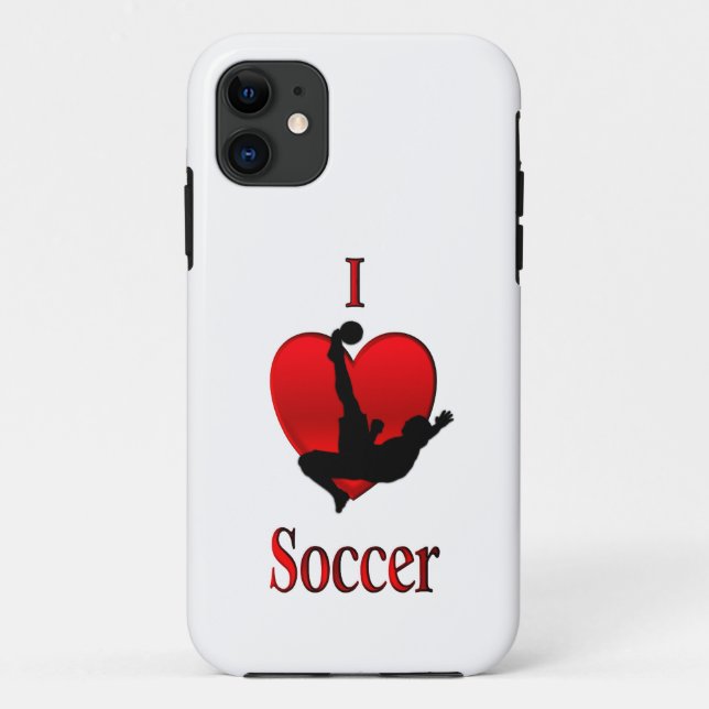 Capa Para iPhone 11 I Heart Soccer (Verso)