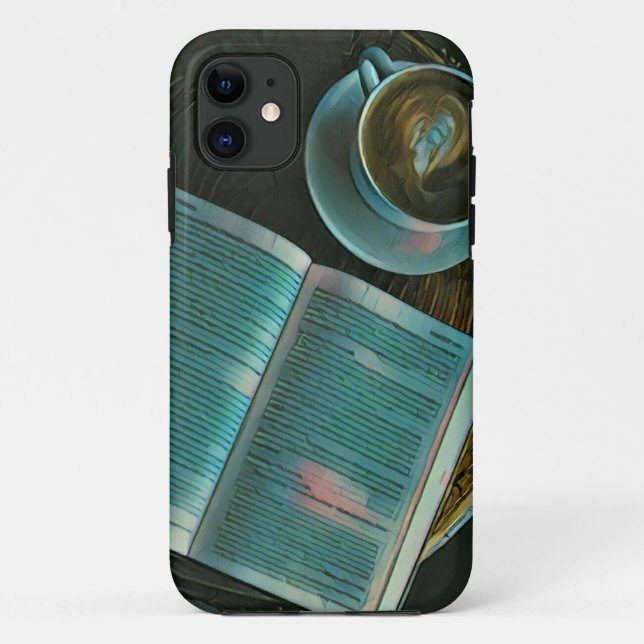 Capa Para iPhone 11 I love coffee and books (Verso)