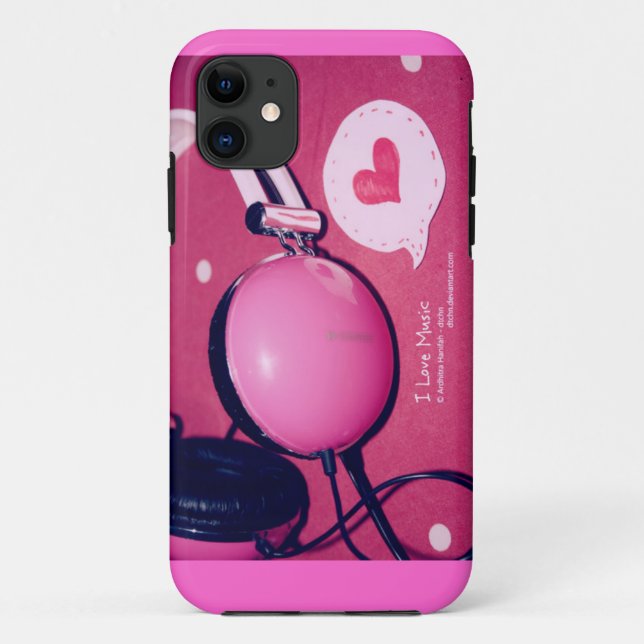 Capa Para iPhone 11 I Love Music (Verso)