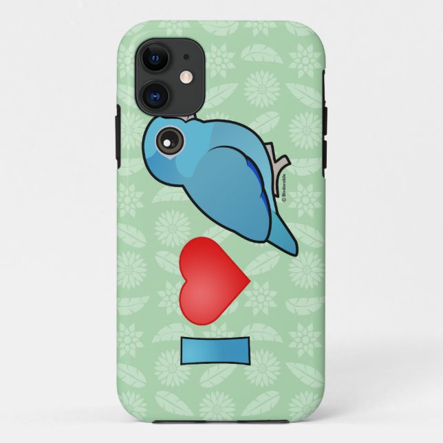 Capa Para iPhone 11 I Love Pacific Parrotlets (azul) (Verso)