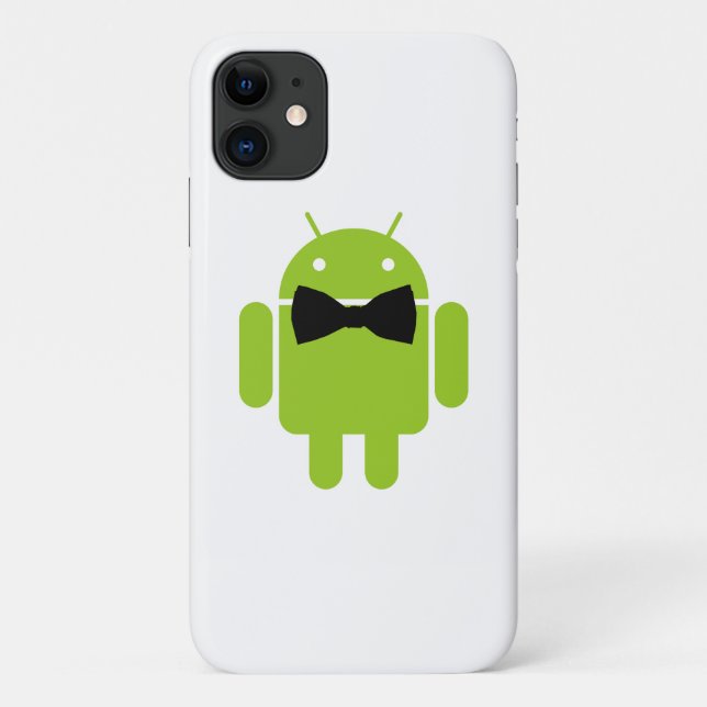Capa Para iPhone 11 Ícone de Robô Android Estilo Formal (Verso)